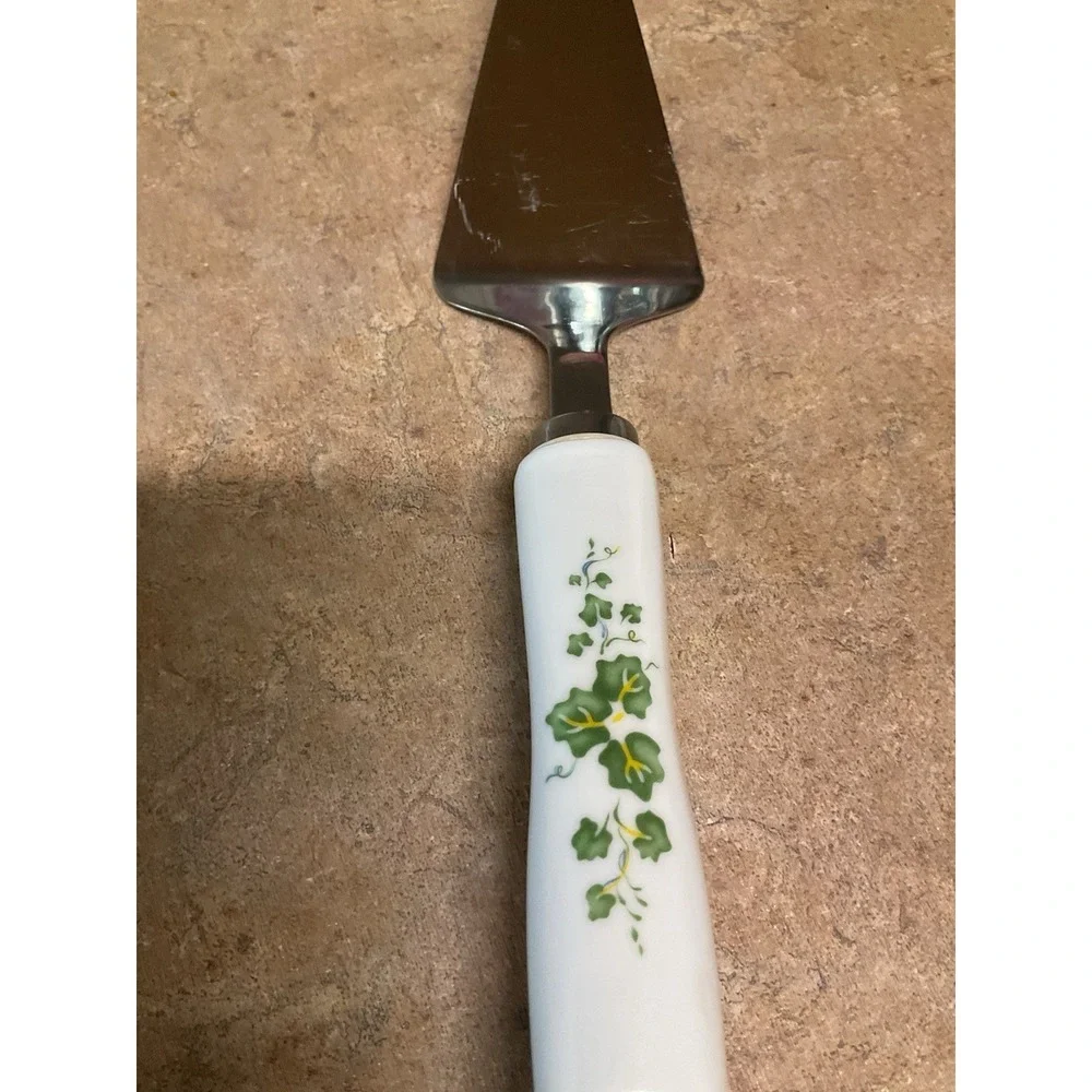Vintage Corelle Coordinates Green Ivy Pie Spatula Serving Utensil